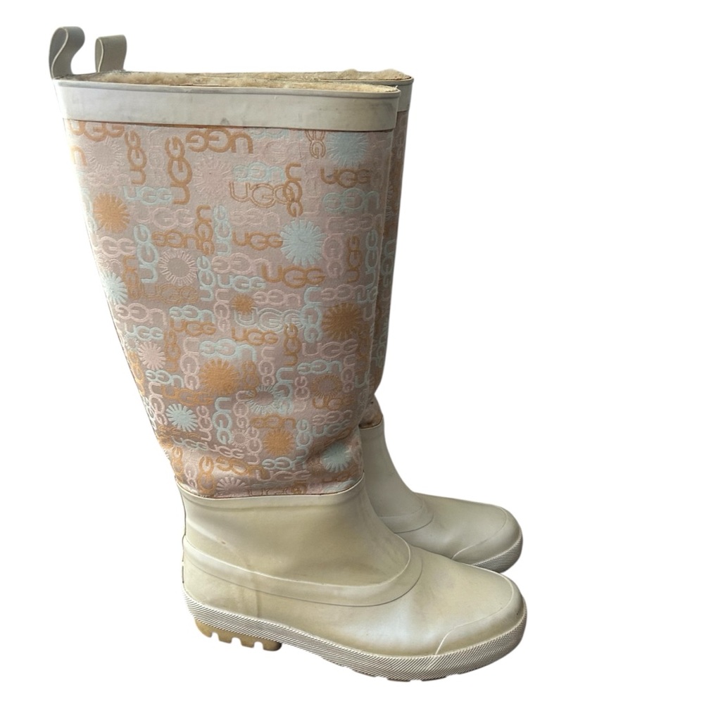 UGG Wallingford monogram rain snow boot Sherpa lined size 8